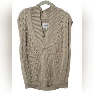 PISTOLA EVEREVE OVERSIZED CRÈME COTTON KIRA CABLE KNIT VEST SIZE XS